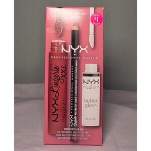 NYX Lip Kit Gimme Gimme Butter Gloss Lingerie XXL Suede Liner Brown Neutral NIB